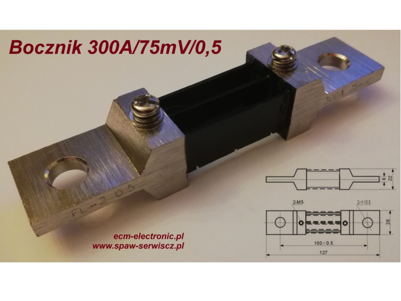 Bocznik pomiarowy prdu 300A/75mV/TP-0,5